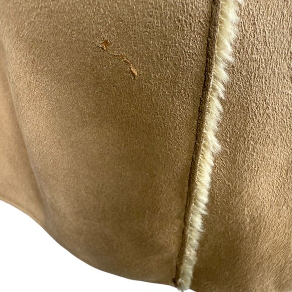 Vintage Valerie Stevens Womens Fringe Vest Faux Suede Shearling Lined Western L - Picture 7 of 9